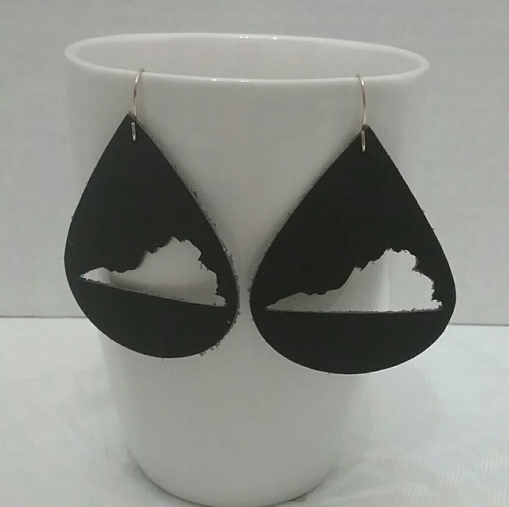 Faux Leather State Of Virginia Earrings